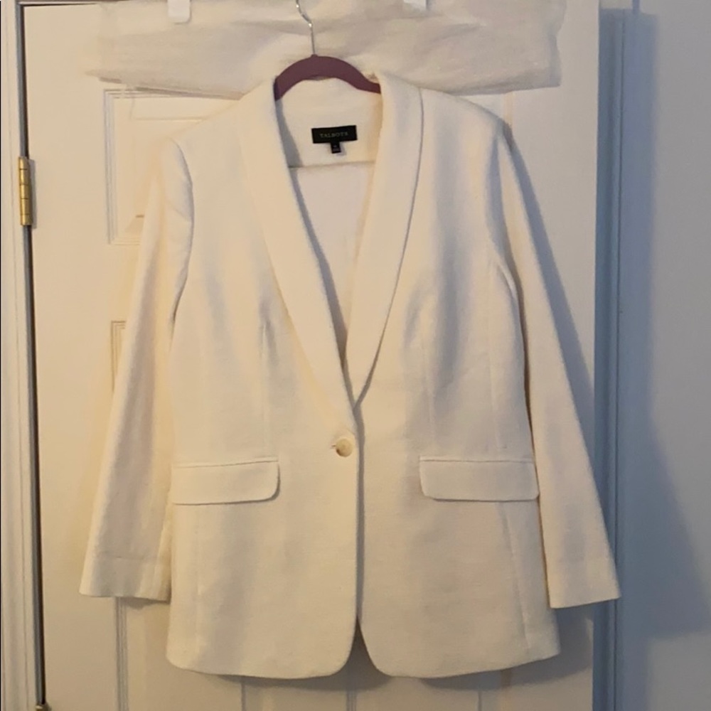 Talbots Cream Single-Button Blazer - image 1